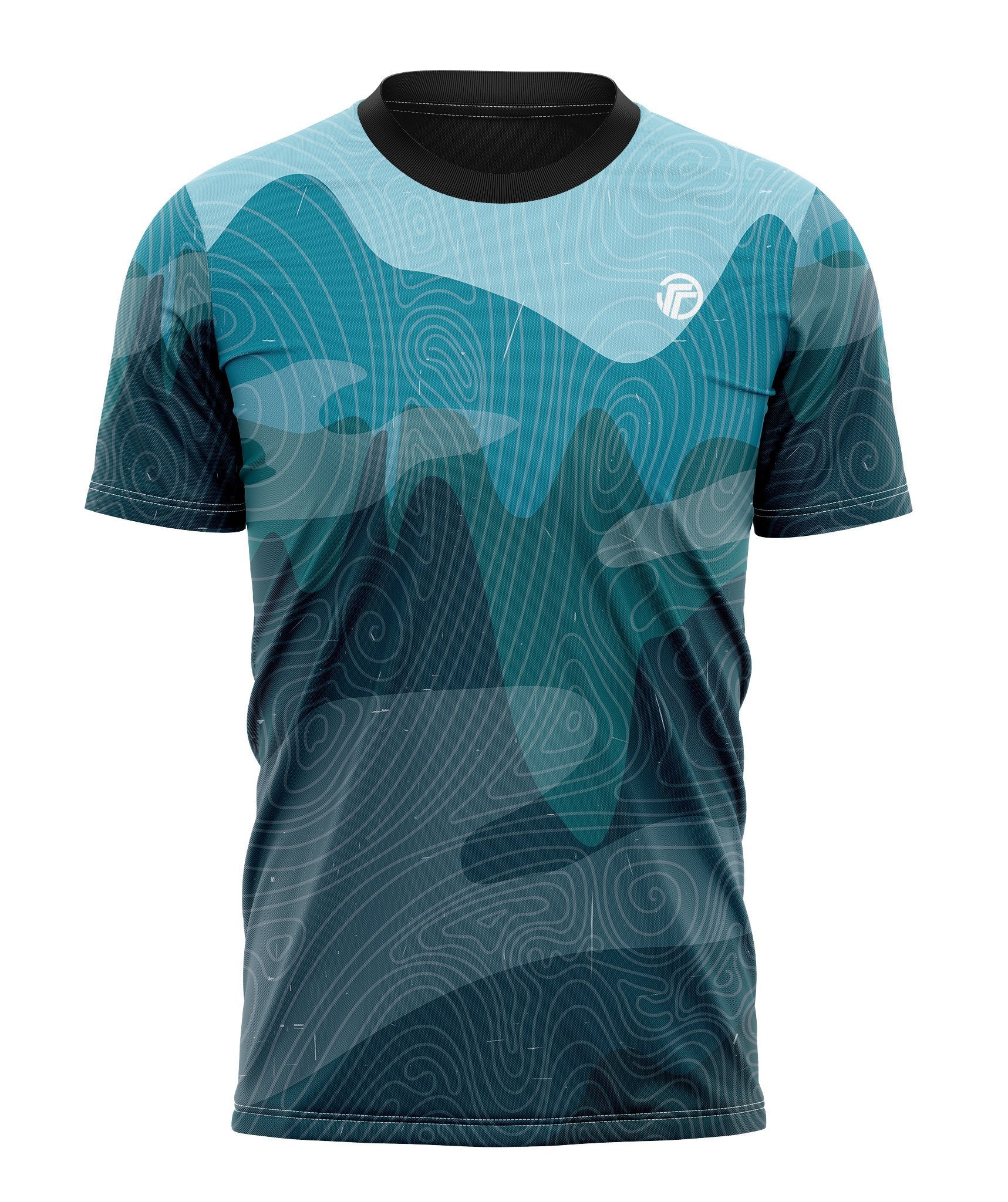 Playera Deportiva Hombre Estampado Camuflaje Azul - TFIT 102