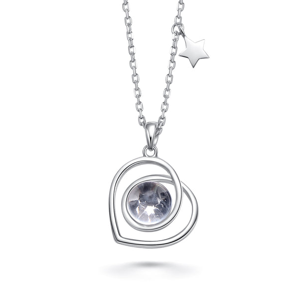 Rebecca Sterling Silver Necklace Moon and Diamond Dust – LeJean`s Fine  Jewelers