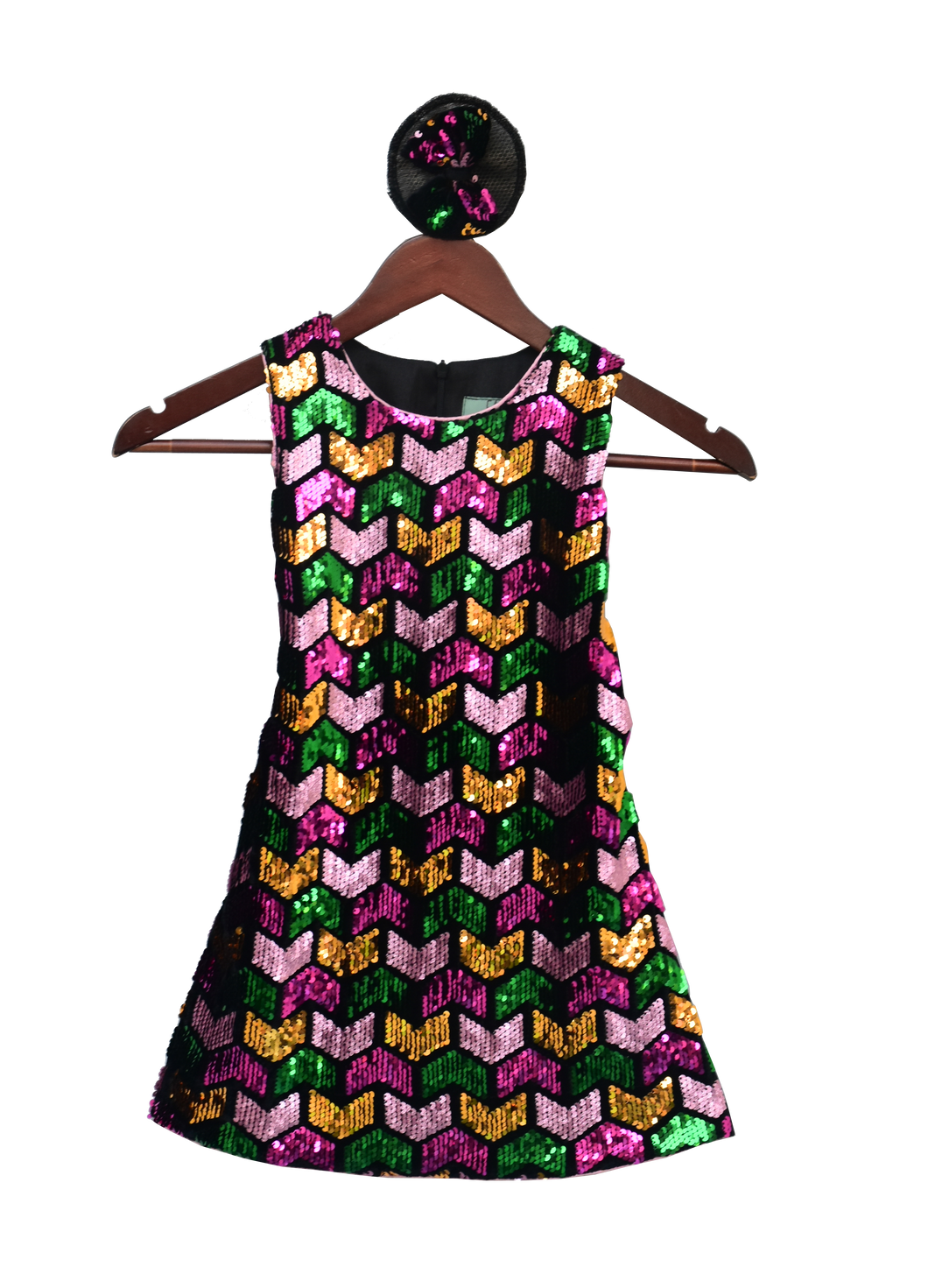 multi coloured glitter dress