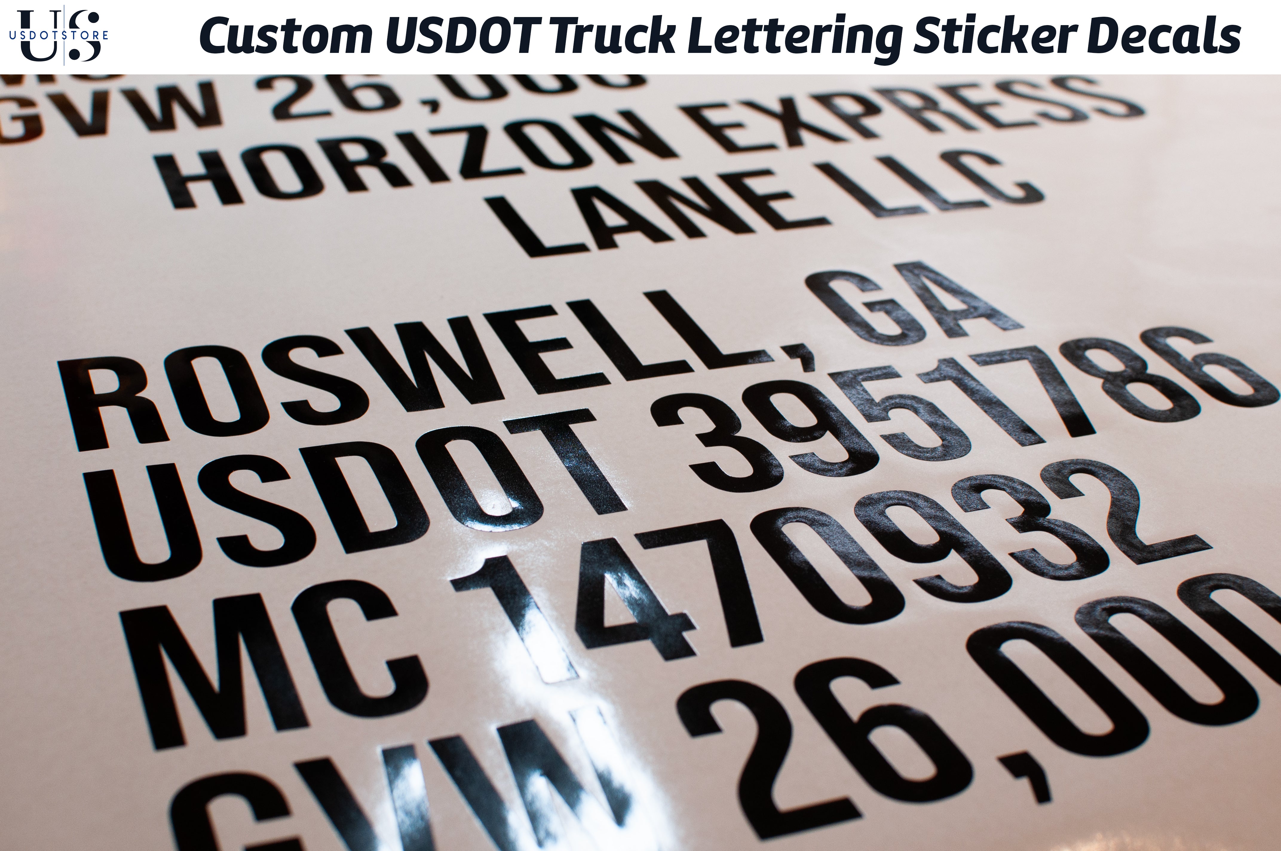 custom usdot mc gvw lettering stickers