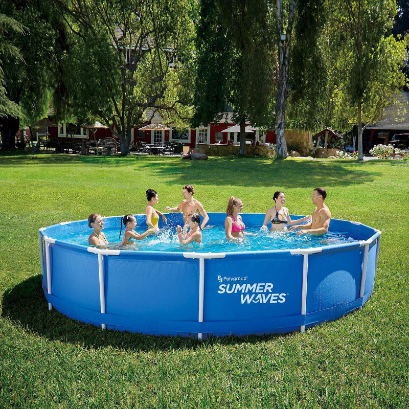 Piscină rotundă cu cadru metalic "Mega Summer Waves"; Dimensiuni 457 x 122cm (KIT complet cu accesorii incluse)