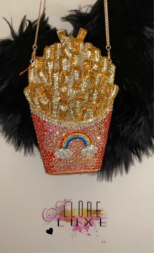 Sparkly French Fries Crystal Clutch