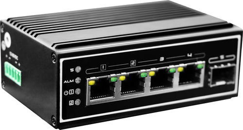 IGP-0502, 5-PORT GIGABIT INDUSTRIAL SWITCH, 802.3at/af PoE, DIN-Rail, -40°C to 75°C