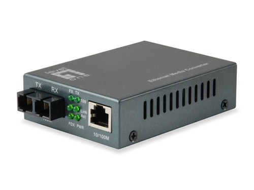 FVT-1102 RJ45 to SC Fast Ethernet Media Converter, Single-Mode Fiber, 1310nm, 20km