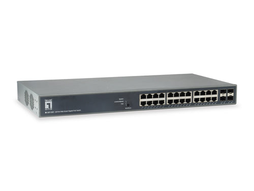 GEP-2851 TURING 28-Port Web Smart Gigabit PoE Switch, 24 PoE Outputs, 4 x SFP, 370W