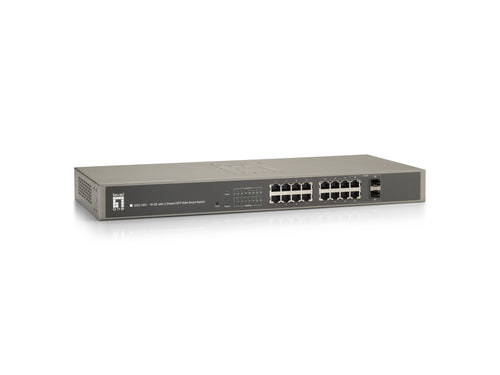 GES-1651 16 port Giga W/2 SHARED SFP WEB SMART SWITCH