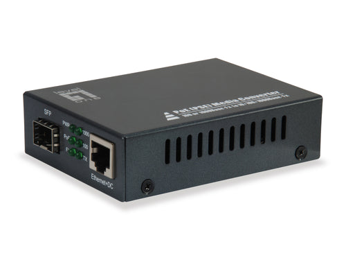 GVT-2012 RJ45 to SFP Gigabit Media Converter, PoE PSE