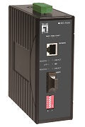 IEC-1020 RJ45 to SC Fast Ethernet Industrial Media Converter, Single-Mode Fiber, 20km, -40?øC to 75?øC