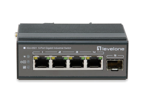 IGU-0501 5-PORT GIGABIT INDUSTRIAL SWITCH, DIN-RAIL, -40?øC TO 75?øC