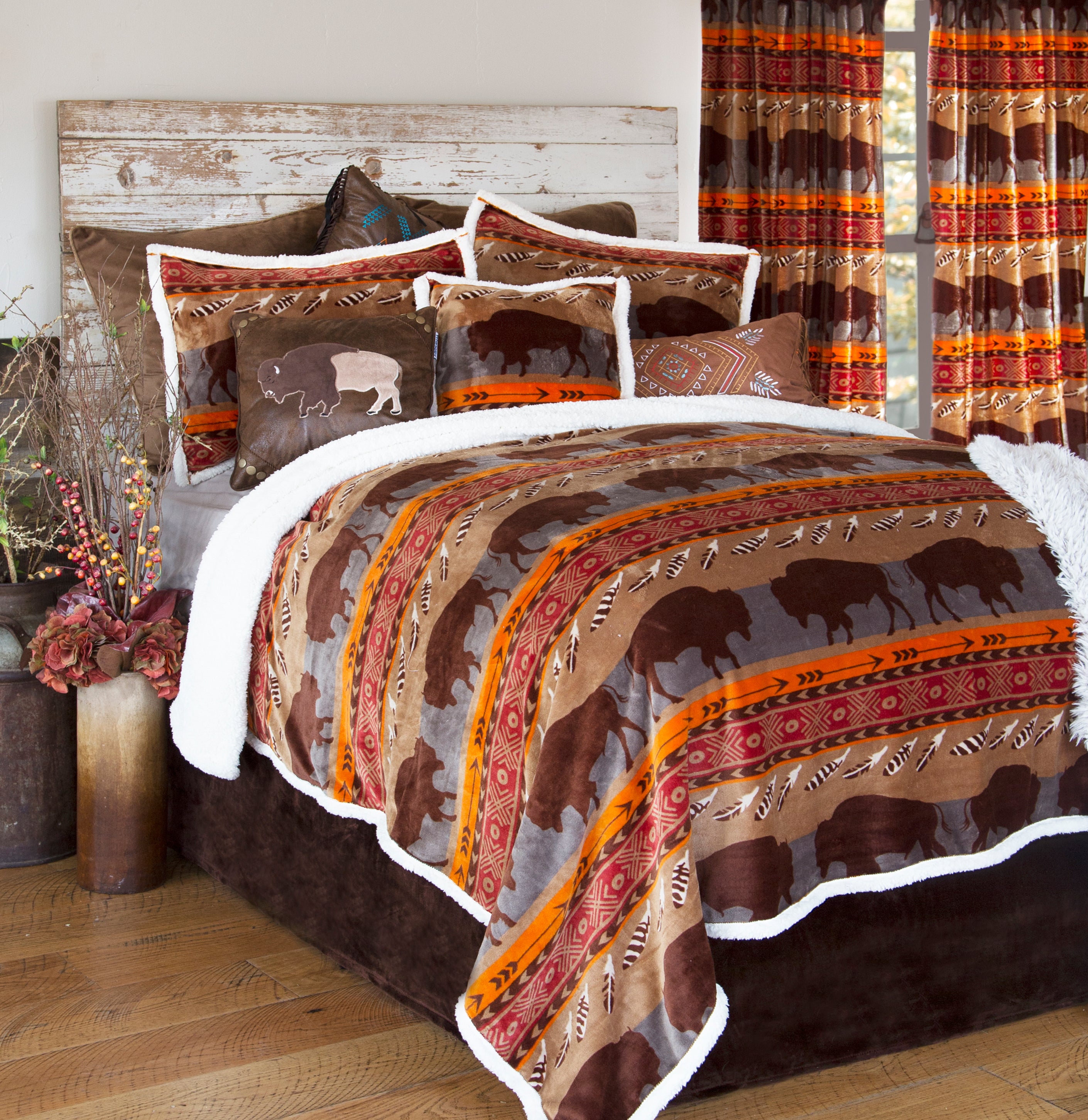 Roaming Bison Southwestern Bedding Set 