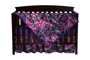 purple camo crib bedding sets