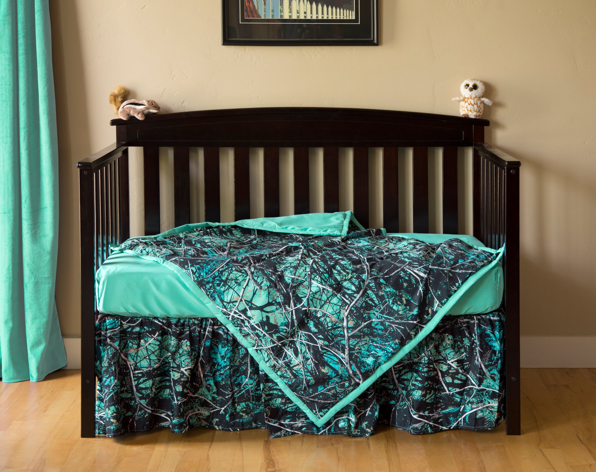 blue camo crib bedding