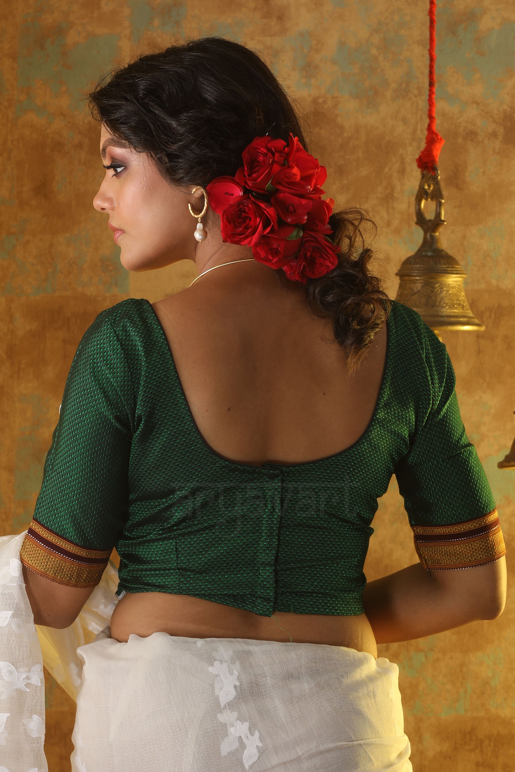 Green Maharashtrian Khun Blouse online Aryavart