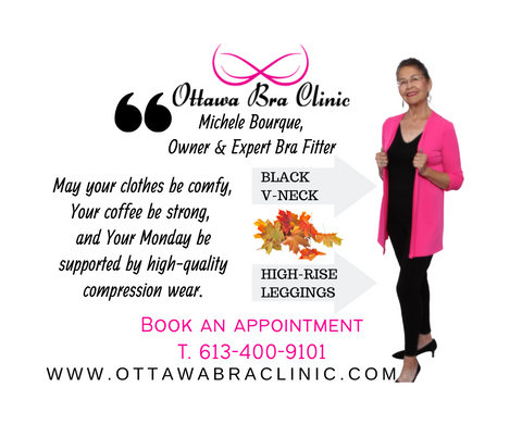 Quote Michele Bourque, expert certified bra fitter, the Ottawa Bra Clinic online shopify website braclinic.ca