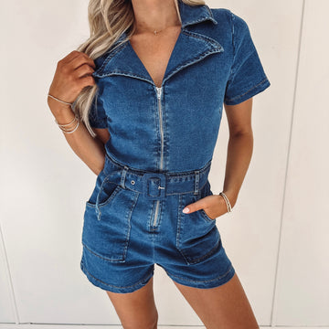 Gabby Romper - Denim