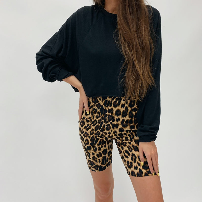 animal print biker shorts