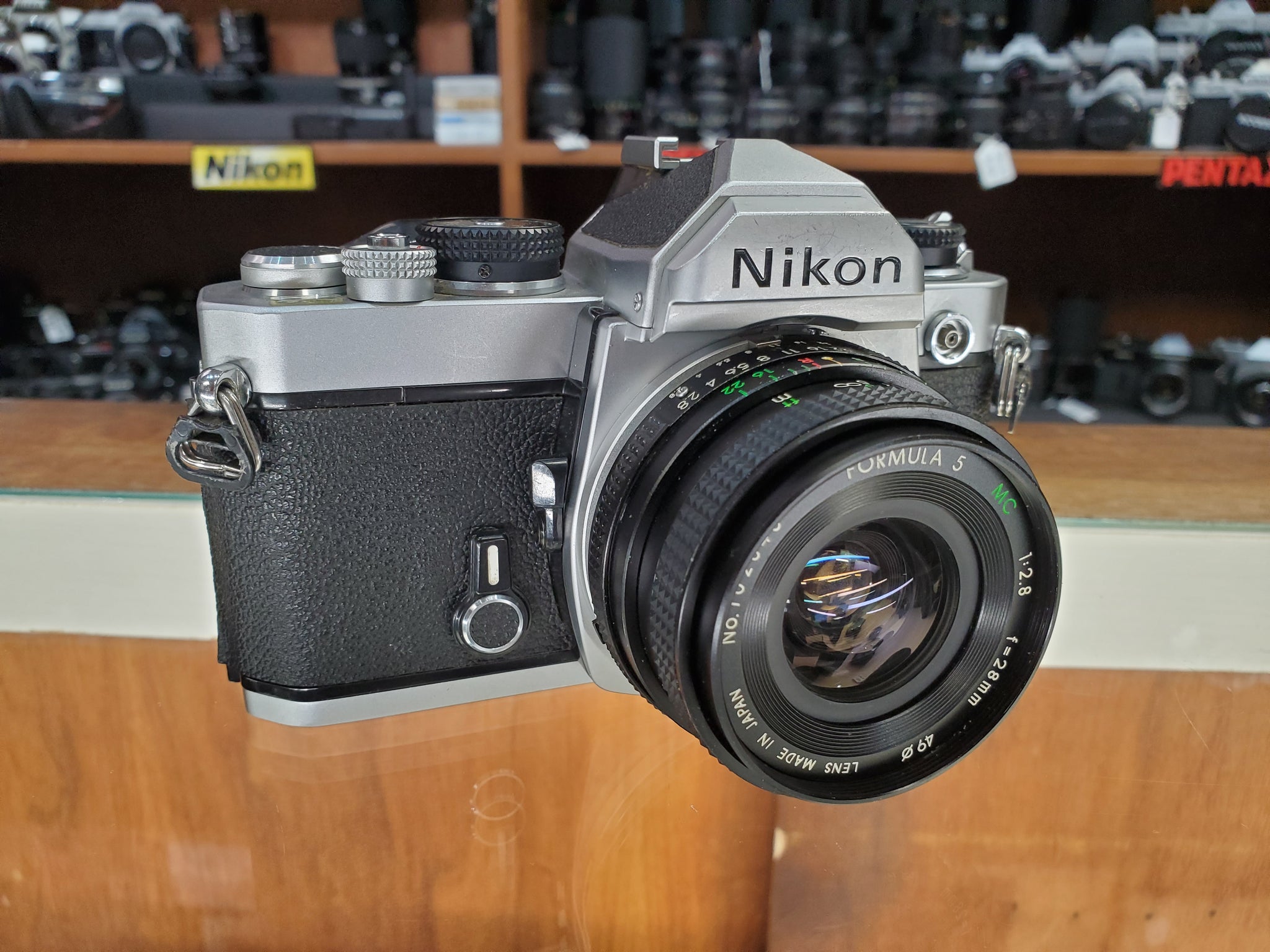 Nikon FM 35mm SLR Film Camera w/ 28mm 2.8 Lens, CLA'd, Tested