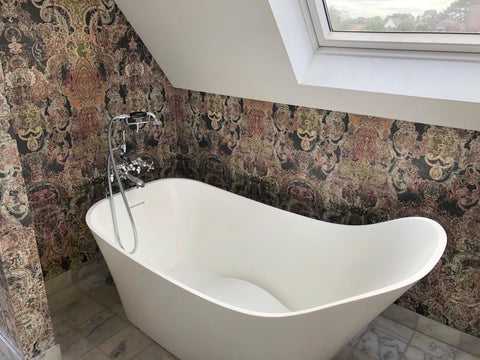 Ergonomic bath Fleur Ward interior design bubble bath blog