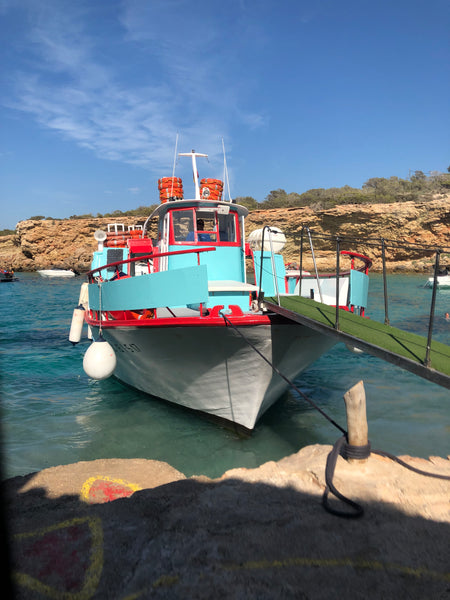 colourful boat ibiza fleur ward