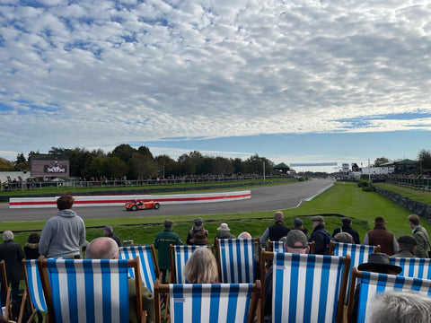 Goodwood members day deckchairs overlooking racing