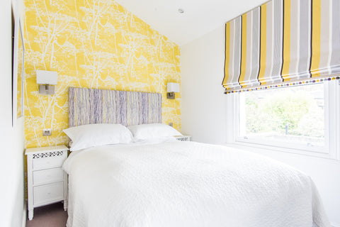 yellow, lilac and white bedroom fleur ward 