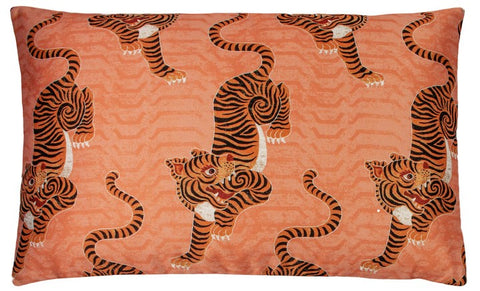 tiger cushion in coral by furn