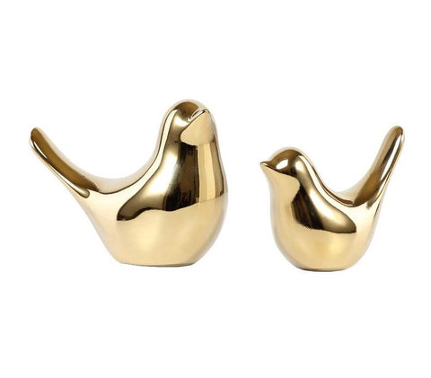 golden pair birds ornaments