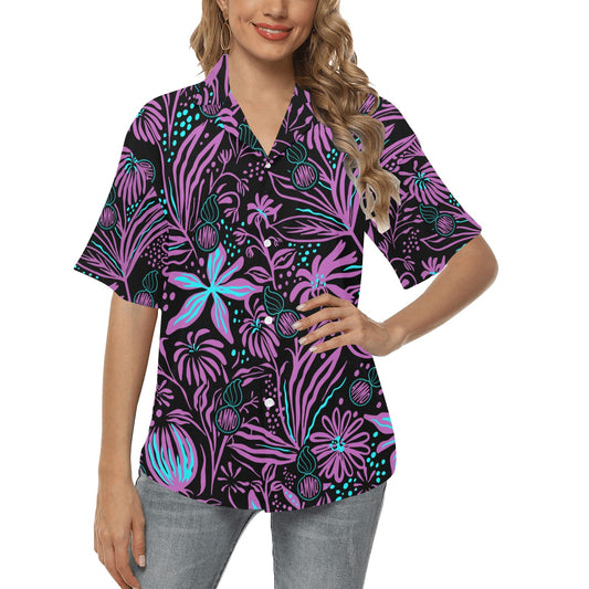 Bright Tropical Flowers With Leaves And Pisspots AMMO Womens Hawaiian –  AMMO Pisspot IYAAYAS Gear