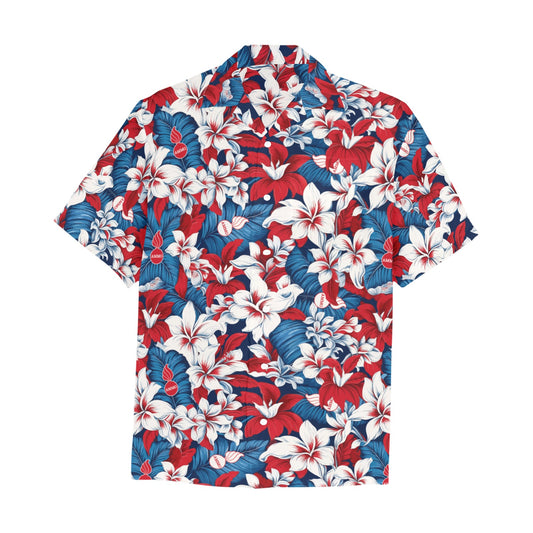 Red White and Black Leaves Tribal Pisspots AMMO Hawaiian Shirt