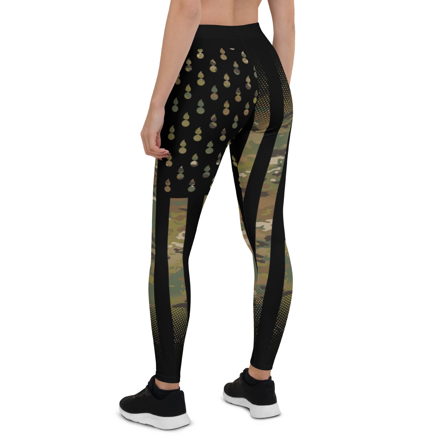 AMMO Black American Flag With Pisspots For Stars OCP Camouflage Pattern Leggings