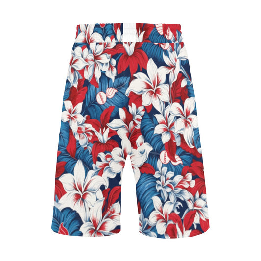 AMMO Hawaiian Shirt Red White and Blue Patriotic Flowers Flags Pisspots  Bombs