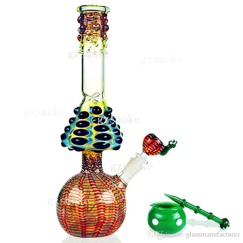 Glass Breaker Bong Water Pipes Bongs Dab Rig colorful Mushroom smoking pipe  with downstem bowl Heady Hitman pink Oil Rigs Hookahs - 10thCloud.net