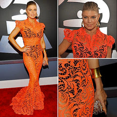 Fergie Orange Dress Grammys