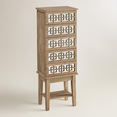 World Market Wood Jewelry Storage Chest on the Laura James Jewelry Blog