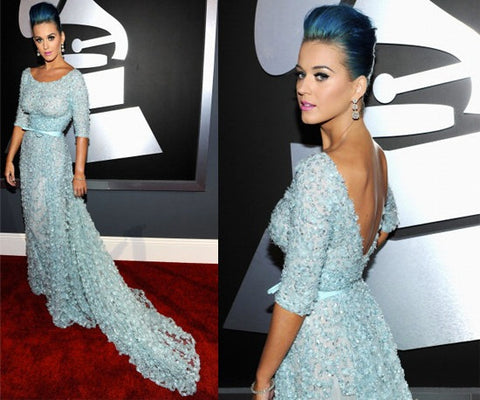 Katy Perry Asscher Cut Earrings Grammys