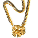 vintage floral pendant multi chain statement necklace