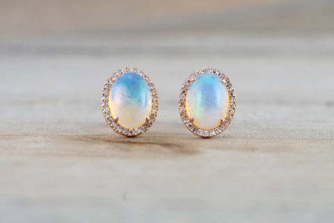 Opal Stud Earrings | Birthstone Opal Jewelry | Laura James Jewelry Blog