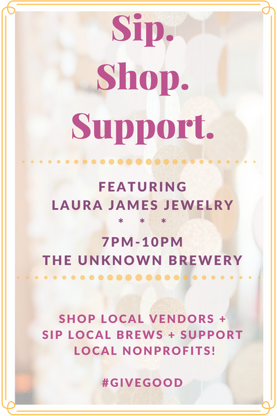 Giving Tuesday CLT at the Unknown Brewery featuring Laura James Jewelry November 15!