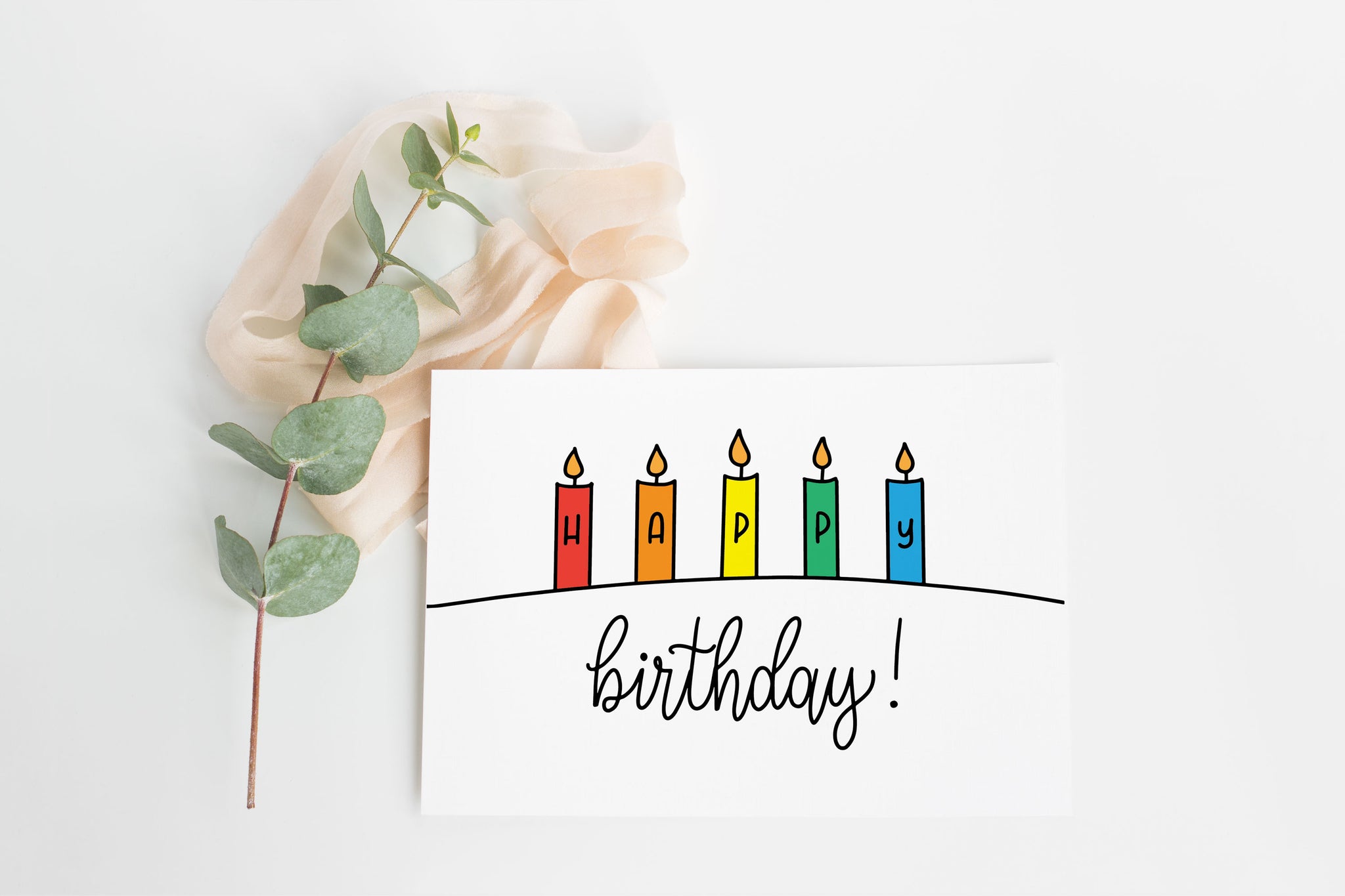 ... Printable Card Greeting Happy Birthday Hand-Lettered