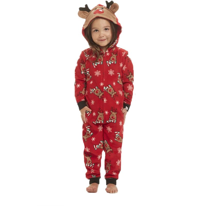 Matching Family Christmas Pajamas Jumpsuit - Hooded