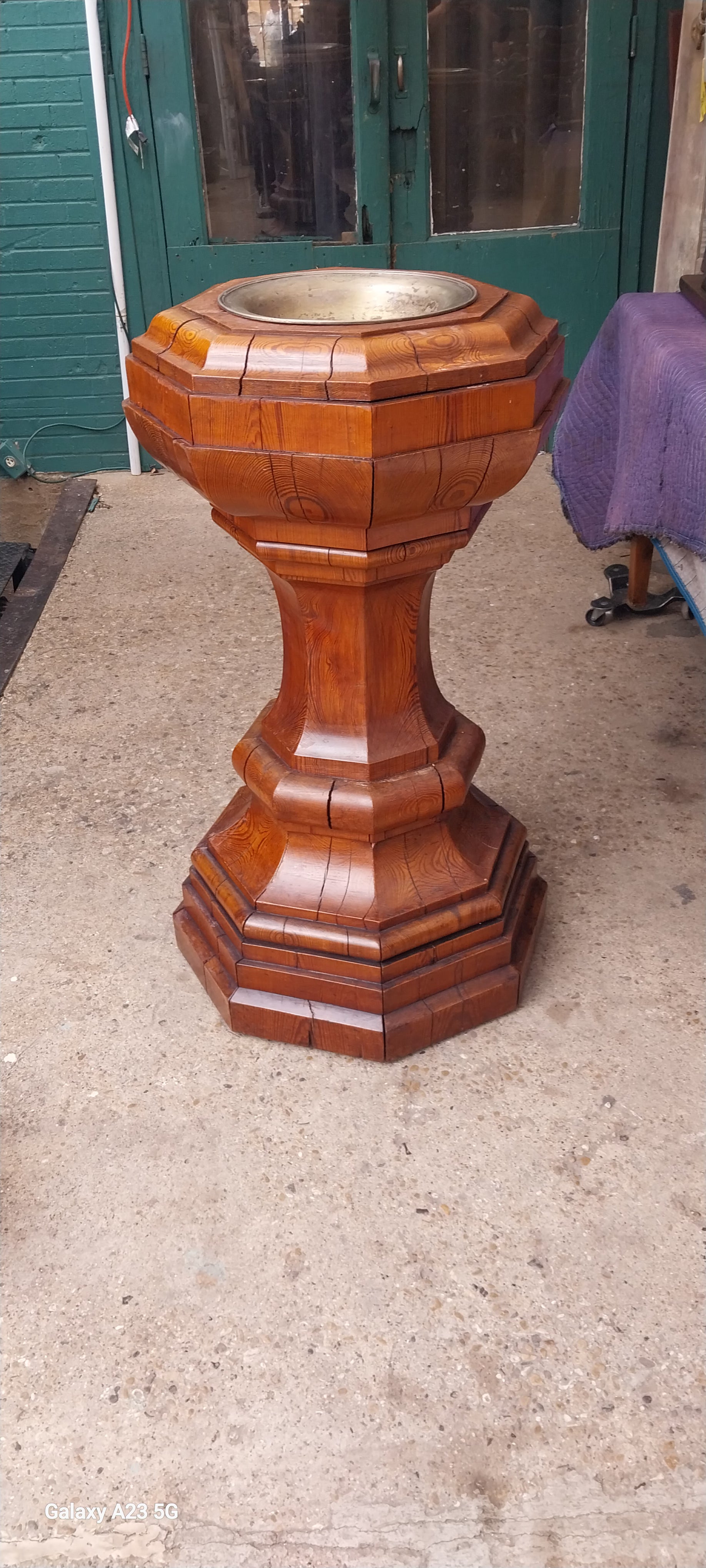 Baptismal Font Inspired by the 1880s, Crafted from PINE