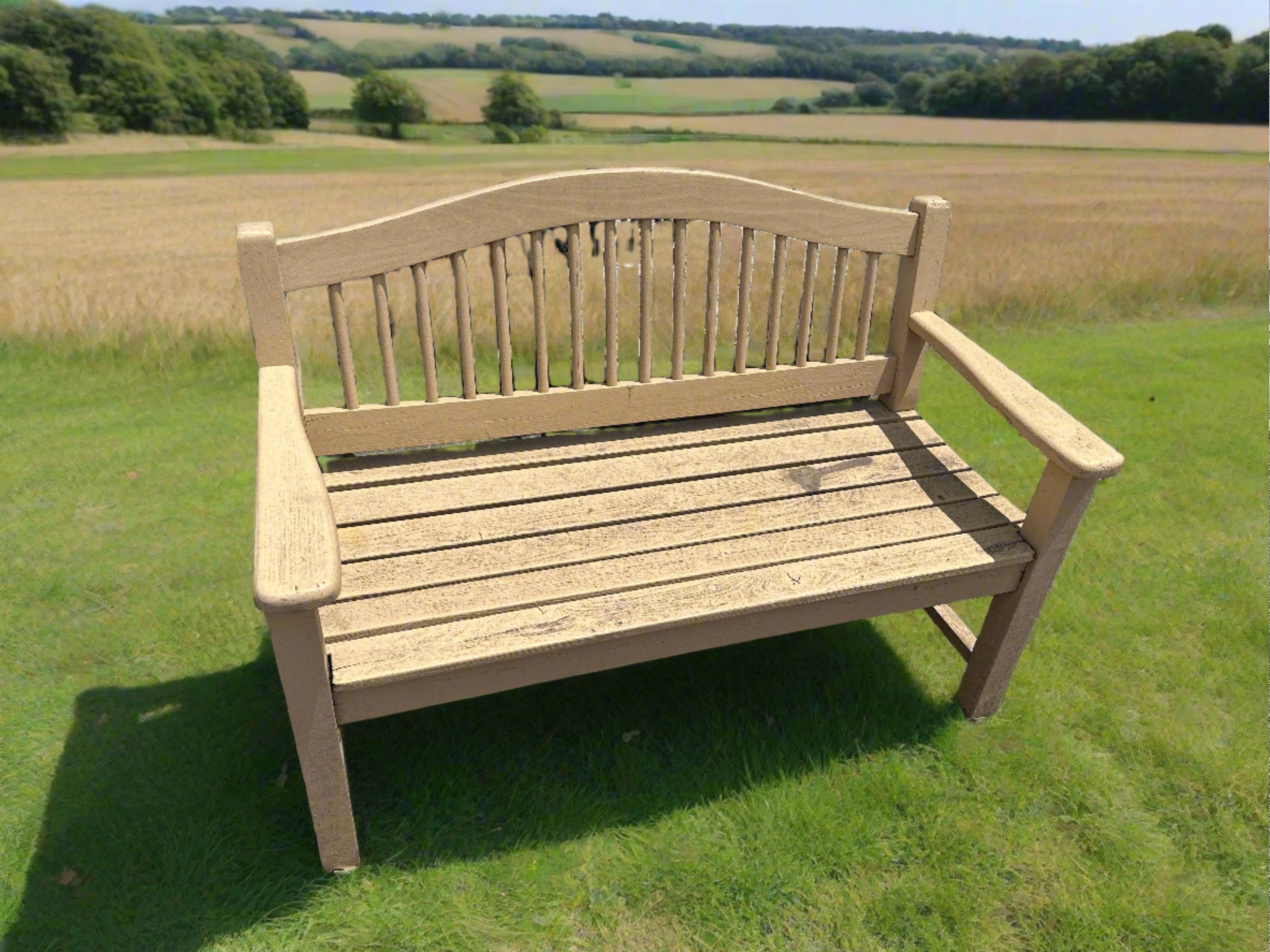 Garden Bench Painted with WOOD Finish