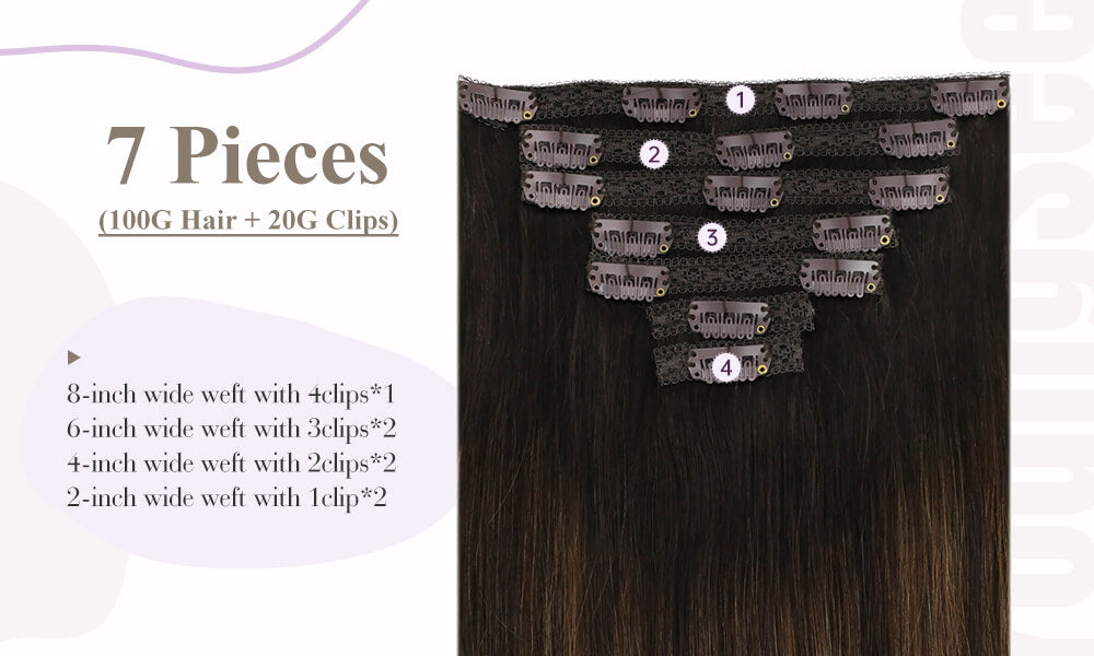 7 pcs clip in hair extensions