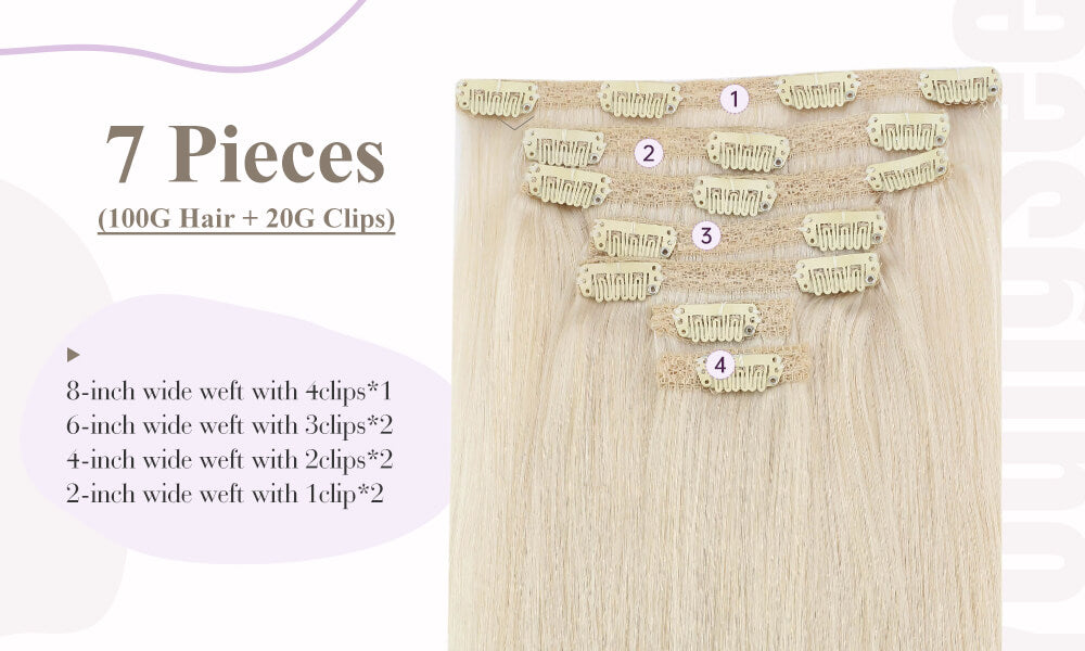 7 pcs clip in hair extensions