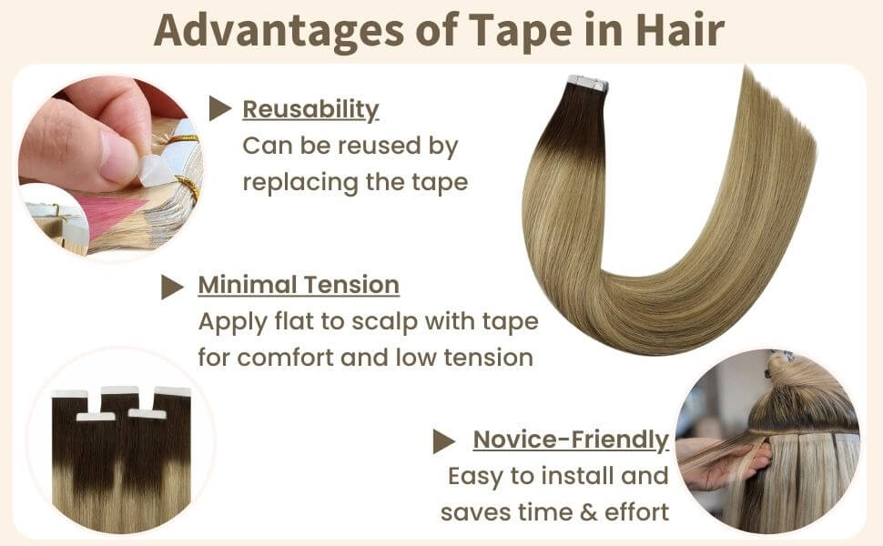 features of tape in hair