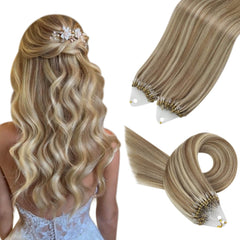 Micro Ring Hair Remy Human Hair Extensions Highlight Brown With Blonde #P8A/60 |Youngsee MicroRingHairRemyHumanHairExtensionsHighlightBrownWithBlonde_1.jpg__PID:5427c2e1-3166-4794-a1aa-2a4ab97797cc
