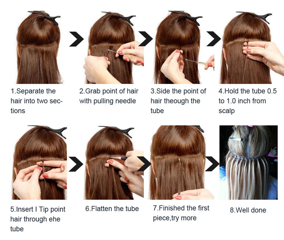 how to apply human hair i tip