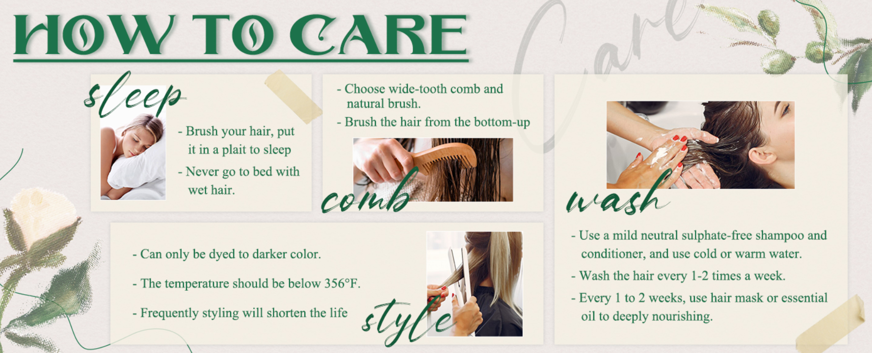 how to care about hair weft