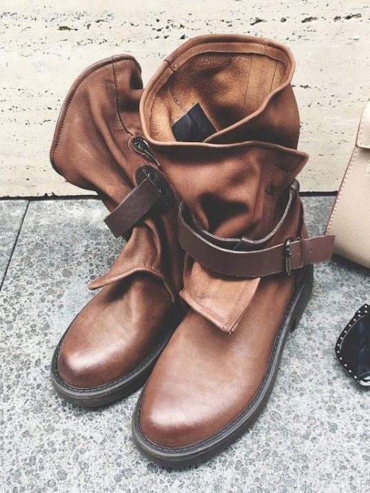 vintage low heel boots