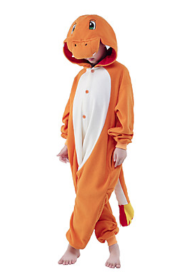 Kid's Kigurumi Pajamas Dragon Onesie Pajamas Velvet Mink Orange Cosplay - Zebrant